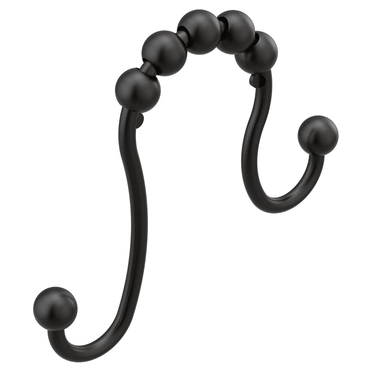 Moen SR2201BL Collection - Juego de 12 anillas para cortina de ducha, color negro mate - Negro mate