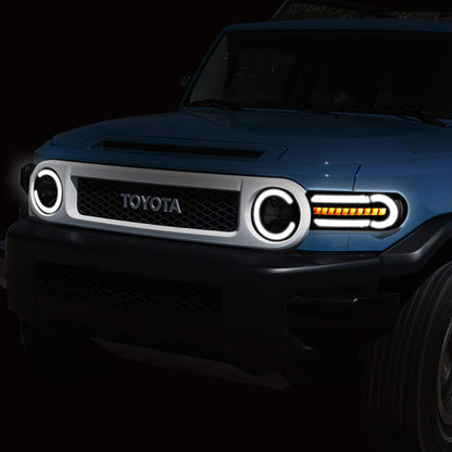 DNA Motoring HL-LB-FJC07-BK-SM-CL1 Faros Delanteros Lente Ahumado LED DRL + Luz Direccional Secuencial Negro/Humo/Transparente Par para Toyota FJ Cruiser 07-15