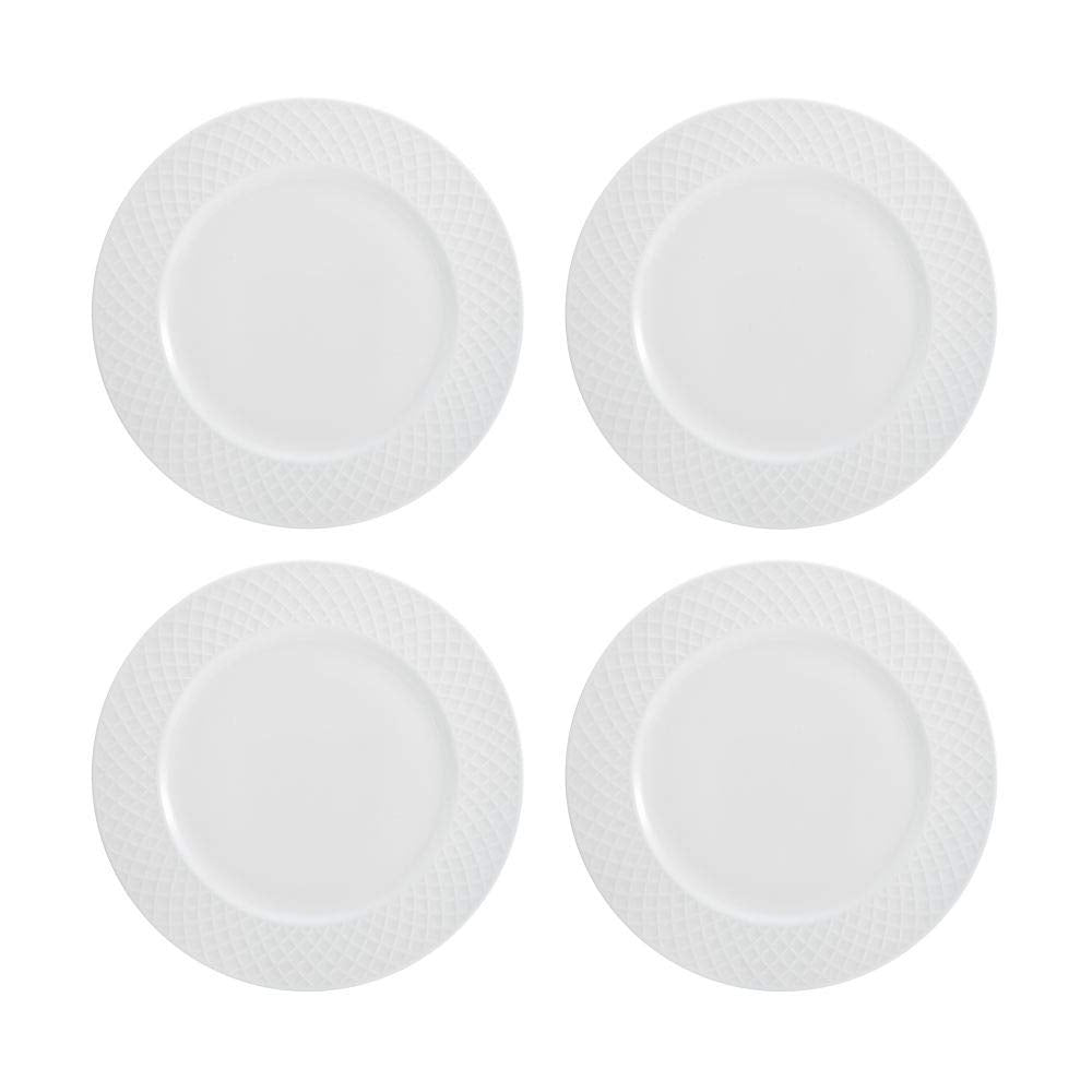 Mikasa Trellis - Juego de vajilla de 16 piezas, servicio para 4, color blanco