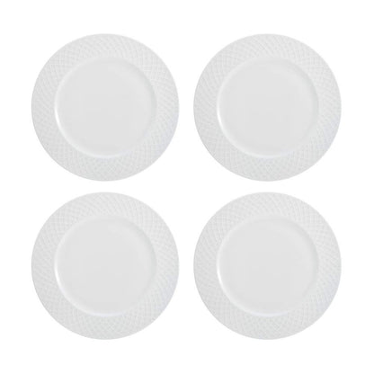Mikasa Trellis - Juego de vajilla de 16 piezas, servicio para 4, color blanco