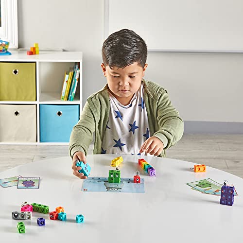 Hand2mind MathLink Cubes Numberblocks 1-10 Juego de Actividades, Actividades de Aprendizaje Preescolar, Bloques de construcción para niños, Contadores de matemáticas, Juguetes educativos