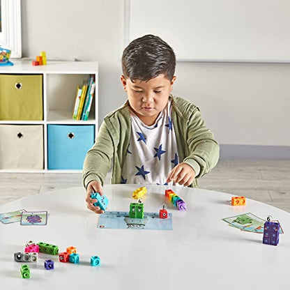 Hand2mind MathLink Cubes Numberblocks 1-10 Juego de Actividades, Actividades de Aprendizaje Preescolar, Bloques de construcción para niños, Contadores de matemáticas, Juguetes educativos