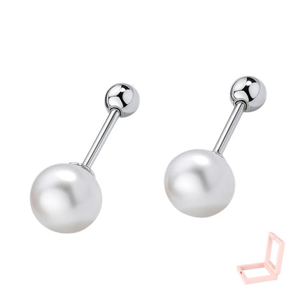XYPHIELLE Aretes de Perla Natural de Agua Dulce y Plata 925 para Mujer, Joyería para Mujer Color Blanco, Regalo para Novia Esposa Mamá, San Valentín Navidad Aniversario
