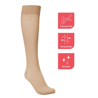 JOBST Ultrasheer Medias de Compresión de Grado Médico 15-20 mmHg, Estilo Rodilla, Color Natural, Talla S