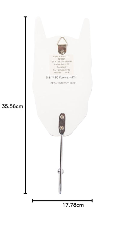 Silver Buffalo Batman Icons - Juego de 3 ganchos de pared troquelados, 14 x 7 pulgadas
