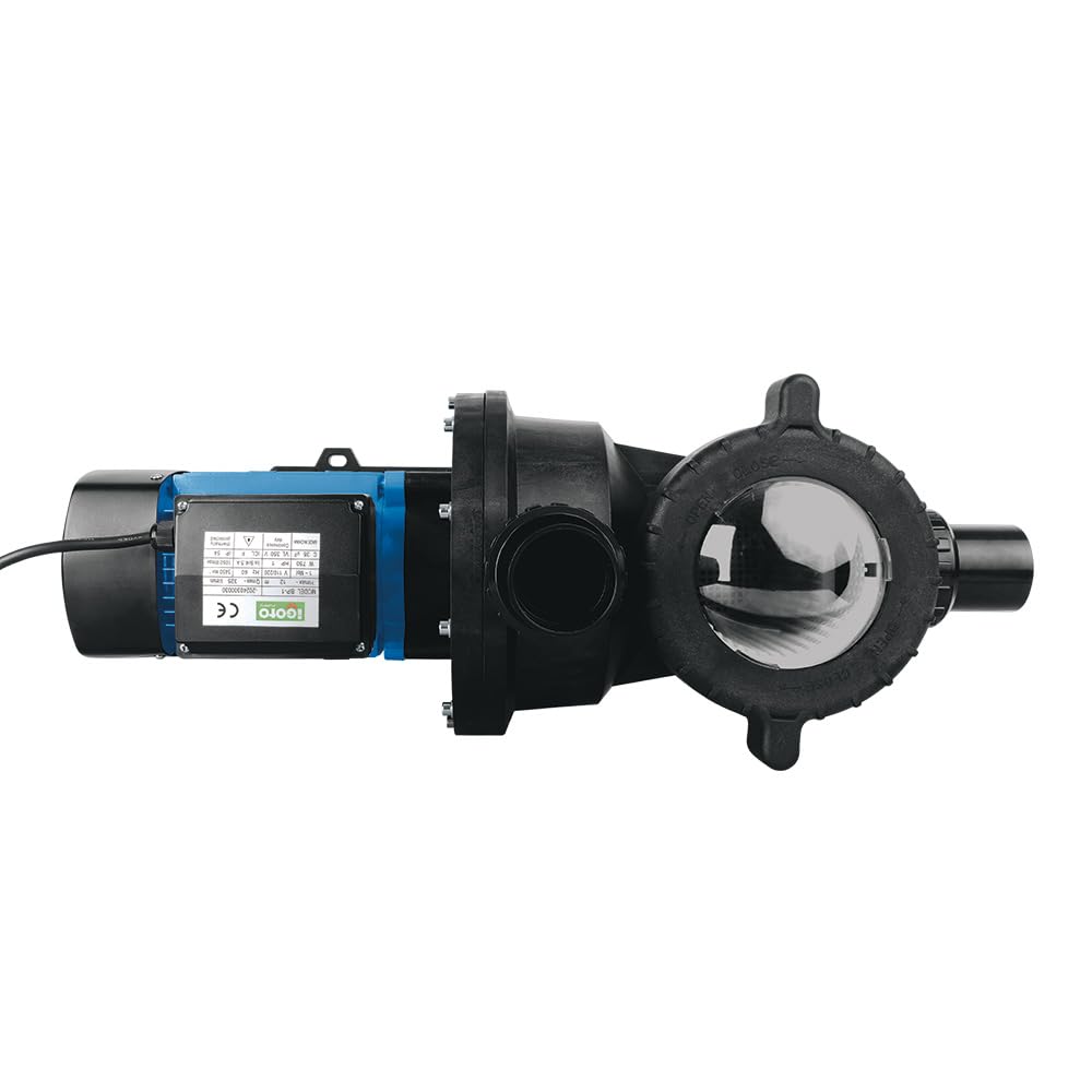 Igoto BP-1 Bomba de Piscina 1 HP 325W IP65 para Alberca Alto Flujo 325 L/min Altura 12 m Silenciosa y Potente Multivoltaje 110/220V Conexión 2” NPT Uso Doméstico y Filtración