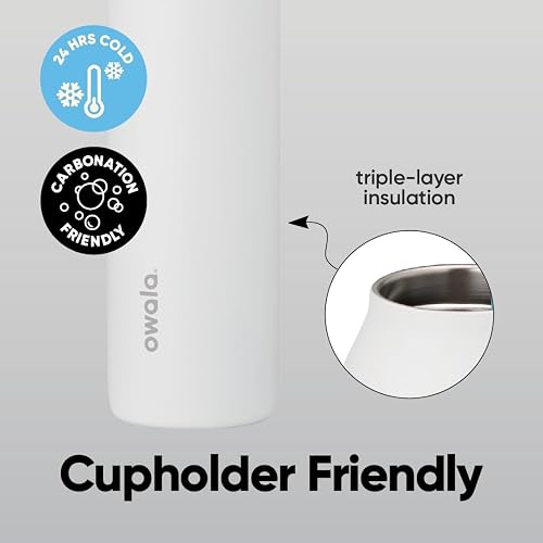 Owala FreeSip Twist - Botella de agua de acero inoxidable con popote para deportes y viajes, sin BPA, 24 onzas, ponche de frutas