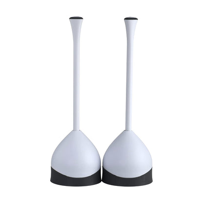 Clorox - Juego de 2 émbolos para Inodoro con Organizador de baño, Accesorios de baño, desatascador de Inodoro, con Soporte, Color Blanco