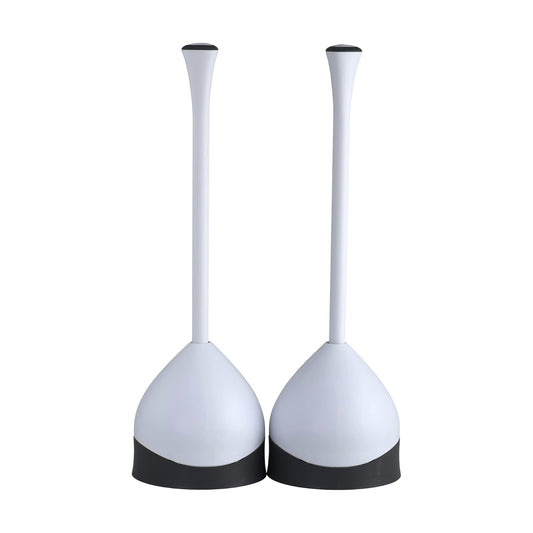 Clorox - Juego de 2 émbolos para Inodoro con Organizador de baño, Accesorios de baño, desatascador de Inodoro, con Soporte, Color Blanco
