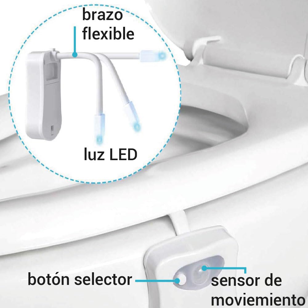 Lloyd's Luz LED Nocturna para WC con Sensor de Movimiento Automática