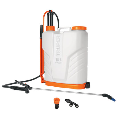 TRUPER FUM-16, Fumigador de Mochila, Boca Ancha, 16 litros
