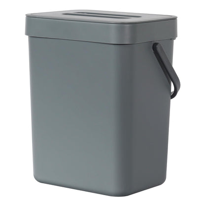 EKO Puro - cubeta de basura para colgar en la pared con tapa, 1.32 galones / 5 l, pequeño cubeta de basura de cocina para encimera, mini cubeta de basura de comida (gris)