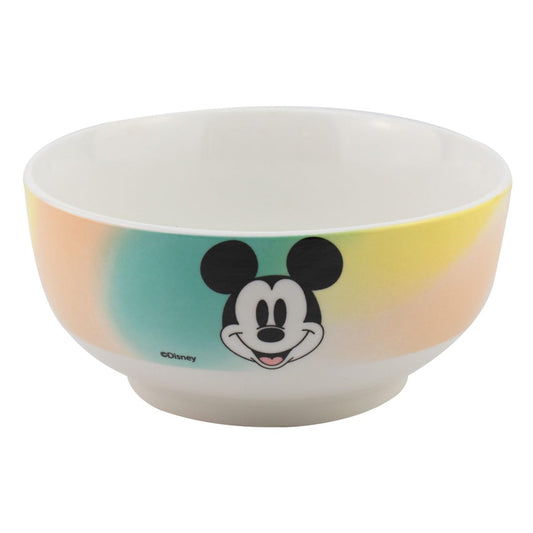 Fun Kids 2415-3864 Plato Hondo, Bowl o Cuenco Sopero Redondo de Porcelana, Modelo Clásicos Disney, Diseño Mickey Mouse, Tazón Ultra Resistente con Cintillo Decorativo Multicolor, 14 cm