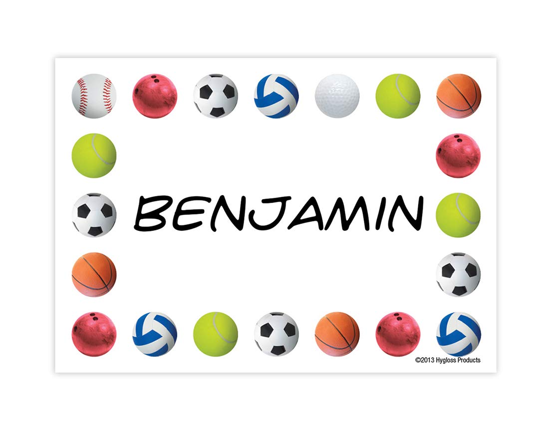 Hygloss Products Pelotas Deportivas Autoadhesivas para niños, 3.5 x 2.5 Pulgadas, Paquete de 36