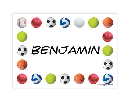 Hygloss Products Pelotas Deportivas Autoadhesivas para niños, 3.5 x 2.5 Pulgadas, Paquete de 36