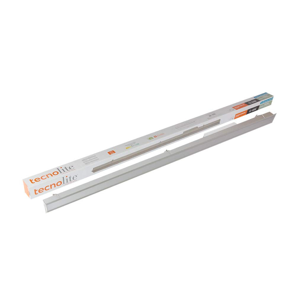 Tecnolite - Lámpara Lineal LED Empotrable 1.19 m. de Longitud 20 W, Luz Blanca Neutra, No atenuable, LED integrado