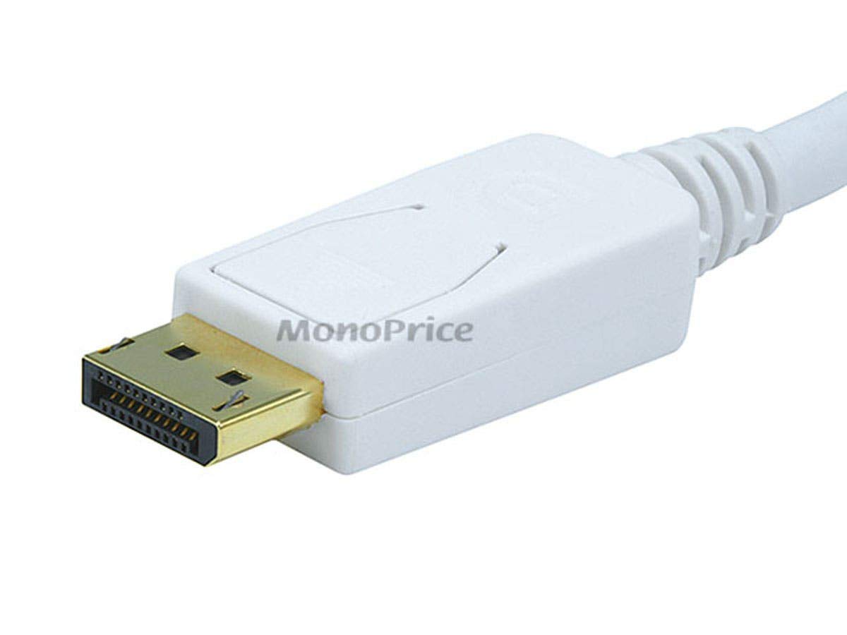 Monoprice 3ft Gold Plated 32AWG Mini DisplayPort to DisplayPort Cable - White