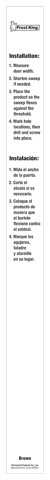 Frost King Barrido de Puerta B59/36H | Aluminio y vinilo de alta calidad, 1-5/8 x 36 pulgadas, café, paquete de 2