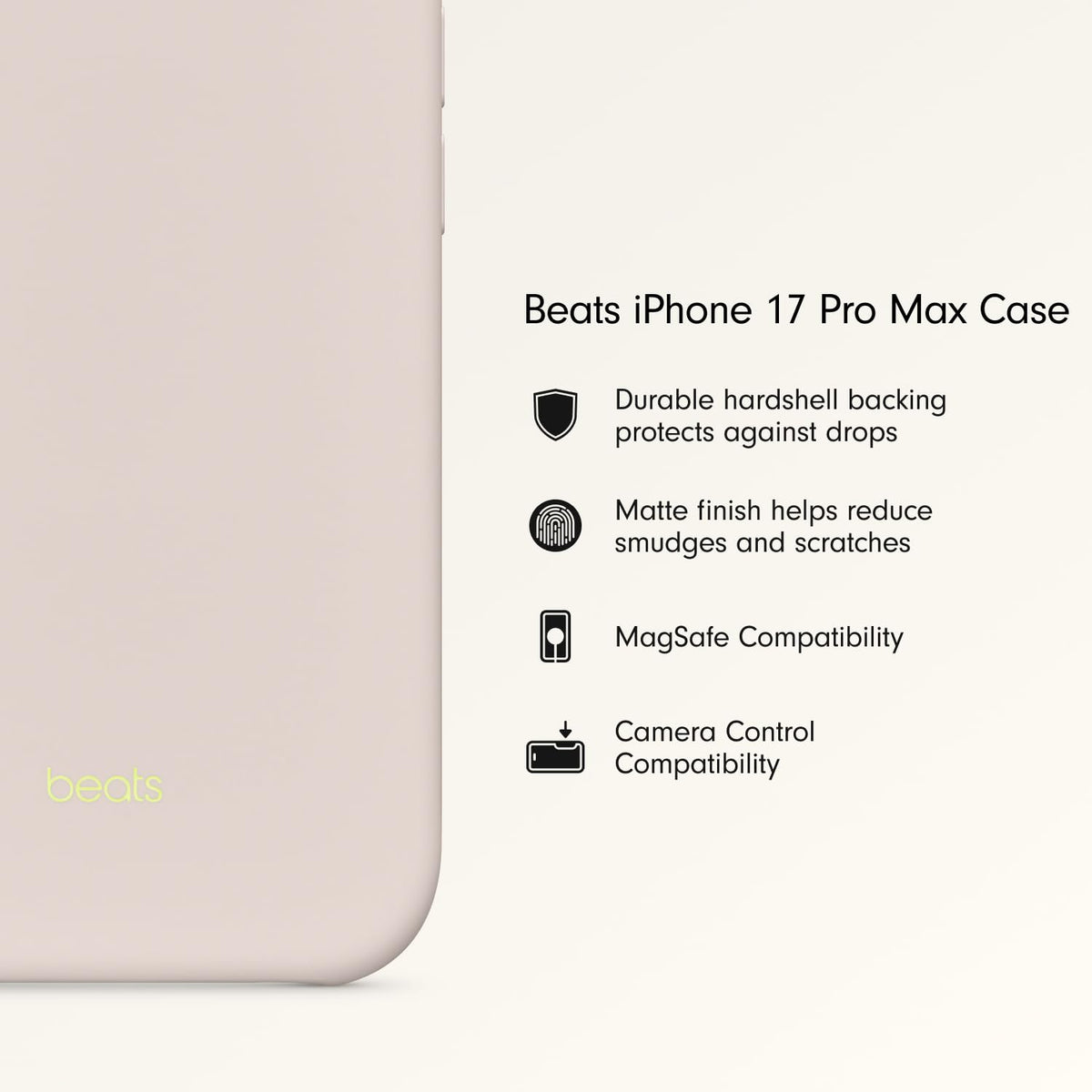 Beats Funda MagSafe para iPhone 17 Pro Max con Control de Cámara - Gris calizo