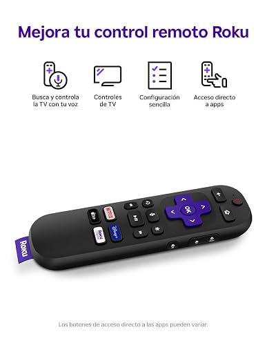 Roku Control Remoto por Voz | Control Remoto de Repuesto para Reproductores Roku y Roku TV™
