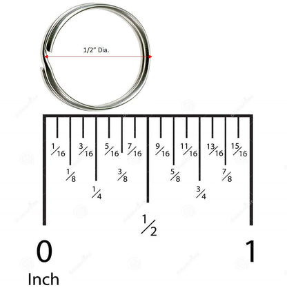 Lucky Line Llavero dividido de 1.5 cm de acero templado niquelado a granel, llavero de metal resistente para coches, manualidades, cordones, 100 por caja (76000)