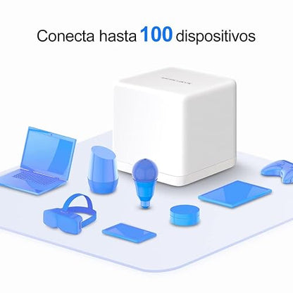 MERCUSYS Halo Mesh, Sistema WiFi Mesh para tu hogar, Doble Banda AC1200, 10/100Mbps Puertos, Cobertura de hasta 2,800 Pies Cuadrados y Más de 100 Dispositivos. Halo H30(2-Pack)