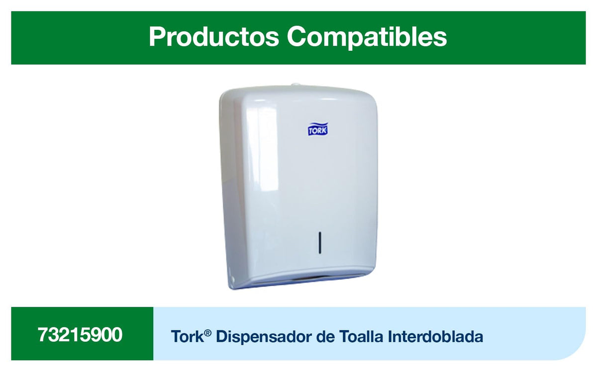 Tork Toallas de Papel Interdobladas Ecológicas 2 Capas – Toalla para Manos 100% Fibra Reciclada, 21x15.5 cm, Kraft – Caja 8 Fajillas x 250 Hojas (2,000 Hojas)