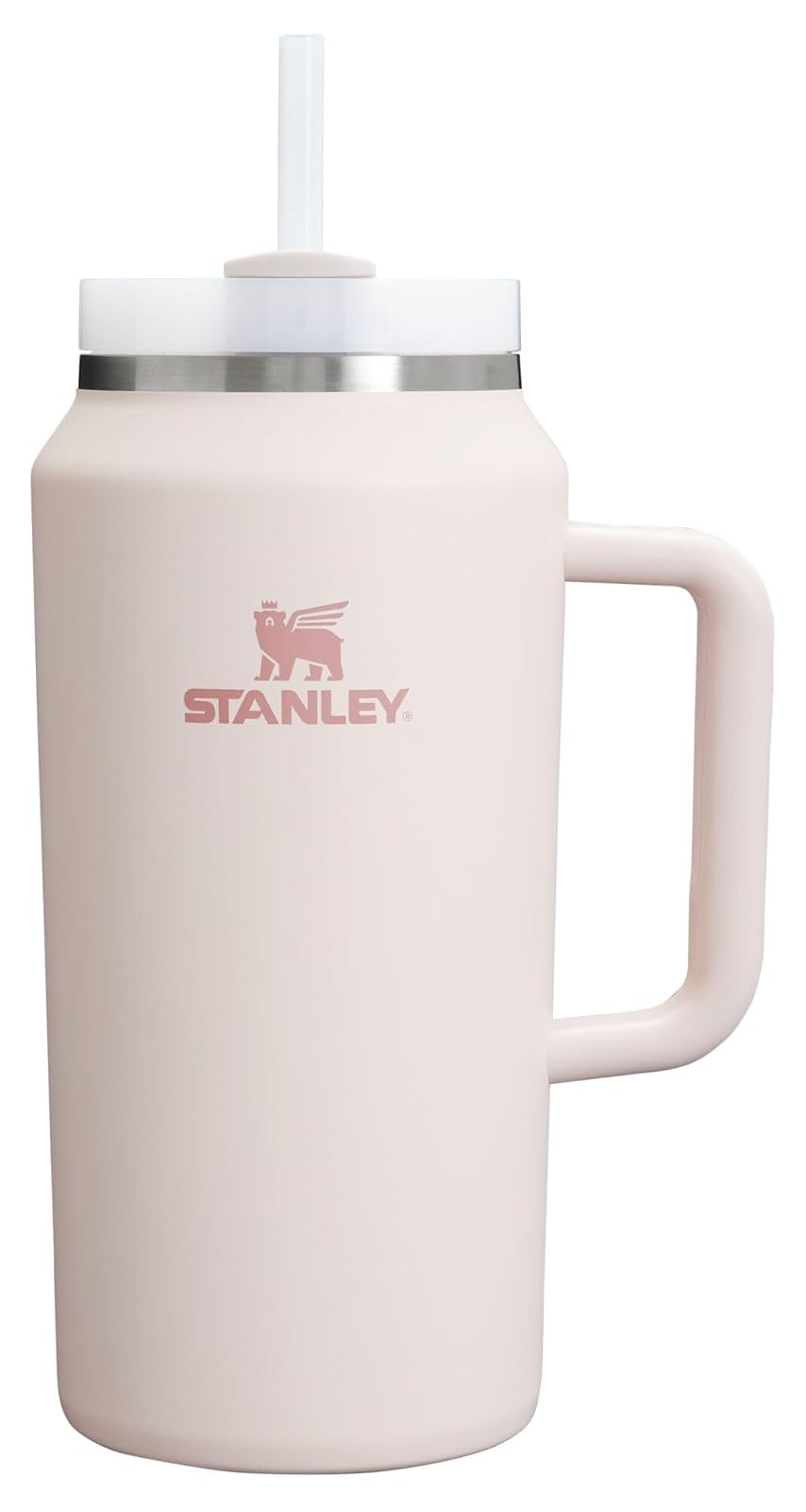 Stanley Quencher H2.0 - Vaso Térmico con Popote, Tapa Giratoria de 3 Vías, Acero Inoxidable, Libre de BPA - 64 onzas - Cuarzo Rosa 2.0