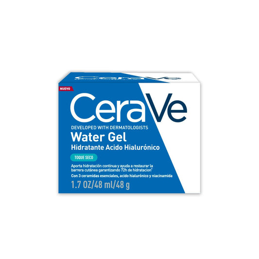 Water Gel Hidratante Ácido Hialurónico de CeraVe para una hidratación con efecto PLUMP, con 3 ceramidas idénticas a las de la piel, ácido hialurónico, niacinamida y cobre PCA, 48g