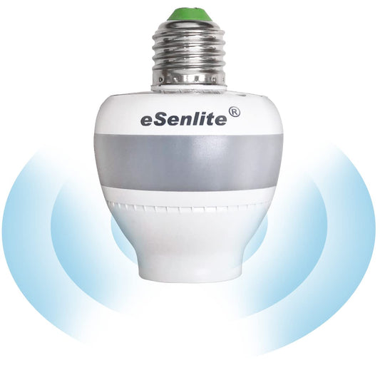 esenlite Radar Sensor de movimiento activado Retrofit LED, luz Sockets COMPATIBLES CFL foco incandescente Lámpara de luz Fixture interior mesa planta decoración para exteriores Base Fija Dusk to Dawn Dimmable Camino