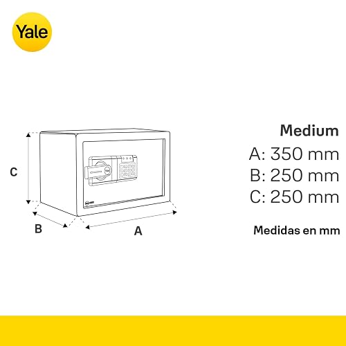 Yale Caja Fuerte Digital Mediana | Acero reforzado, color negro, protecci?n digital, almacenamiento seguro para hogar u oficina