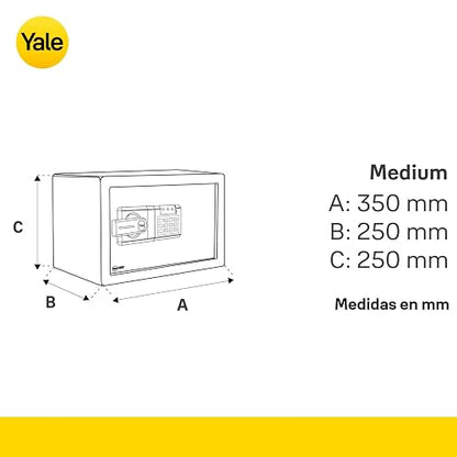 Yale Caja Fuerte Digital Mediana | Acero reforzado, color negro, protecci?n digital, almacenamiento seguro para hogar u oficina
