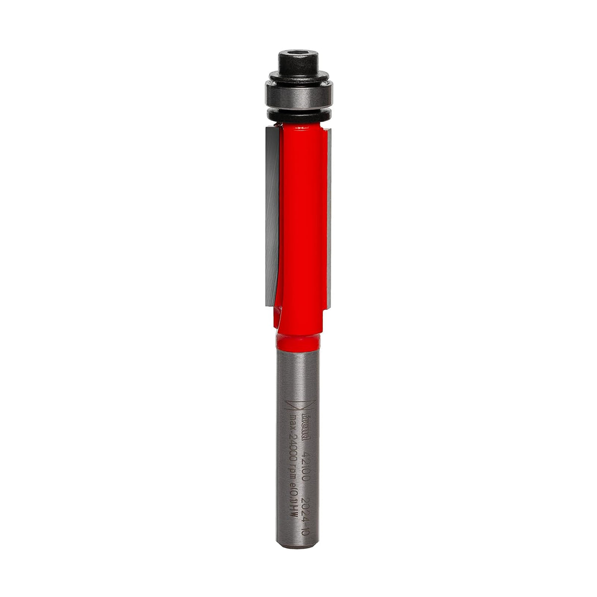 Freud 42-100: 3/8" (diámetro) Broca de recorte de rodamiento - Broca de enrutador de corte de 2 fuelles de 3 - 8 pulgadas de diámetro con vástago de 1 - 4 pulgadas