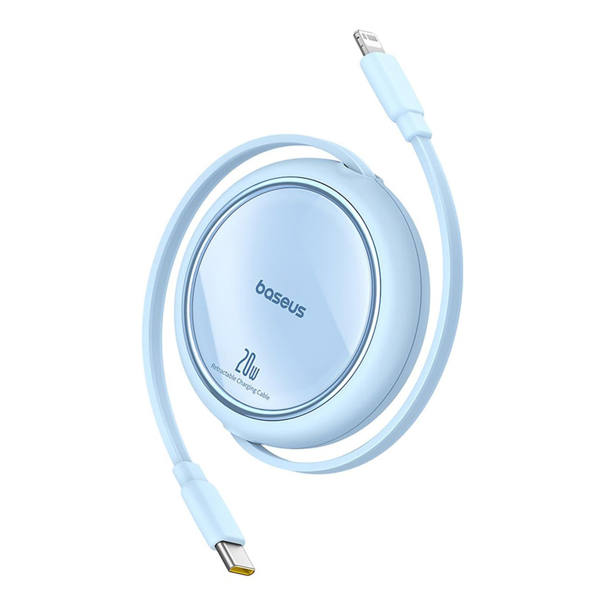 Baseus Cable USB C a Lightning, Cable Carga Rapida USB C a Lightning retráctil de 20 W Compatible con iPhone 14/13/13 Pro/13 Pro Max/12/12 Pro/11/XS MAX/8 Plus, iPad Pro, Azul