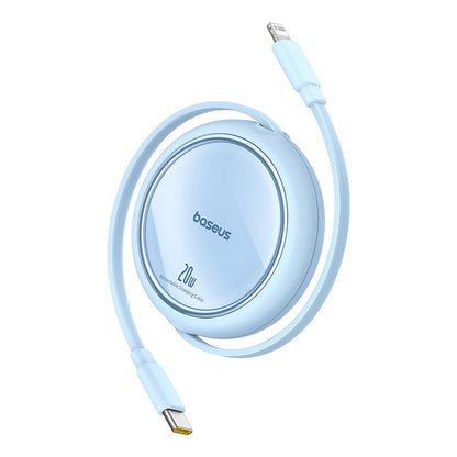 Baseus Cable USB C a Lightning, Cable Carga Rapida USB C a Lightning retráctil de 20 W Compatible con iPhone 14/13/13 Pro/13 Pro Max/12/12 Pro/11/XS MAX/8 Plus, iPad Pro, Azul