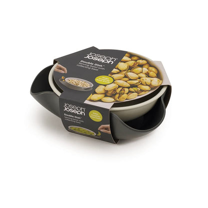 Joseph Joseph 20156 Double Dish Pistachio Bowl and Snack Serving Bowl, Gray