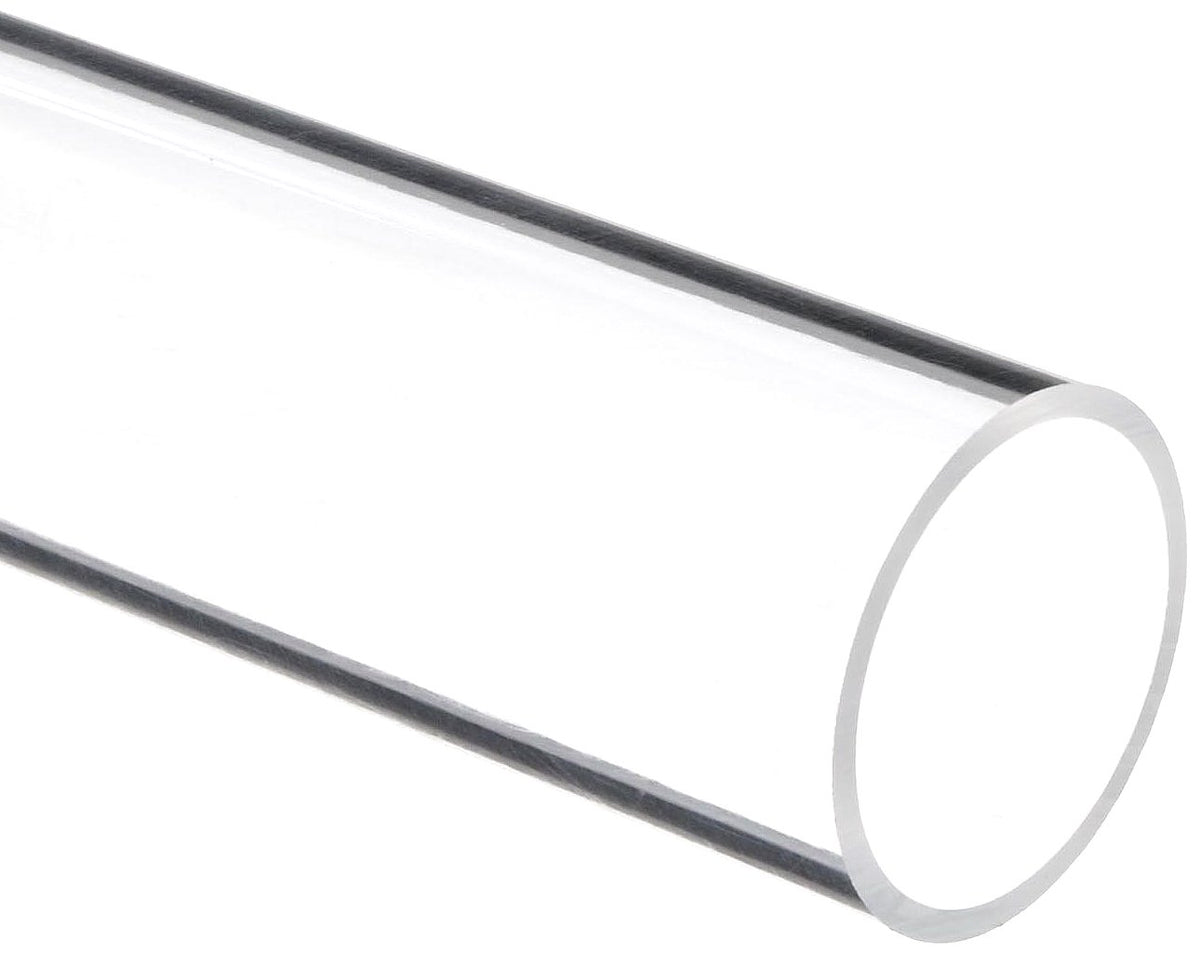 Cast Acrylic Hollow Round Rod, Clear, Smooth Finish, ASTM D5436, 3-3/4" OD, 3-1/4" ID, 1/4" Wall Thickness, 1' Length