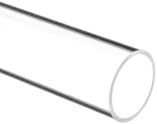 Cast Acrylic Hollow Round Rod, Clear, Smooth Finish, ASTM D5436, 6" OD, 5-1/2" ID, 1/4" Wall Thickness, 1' Length