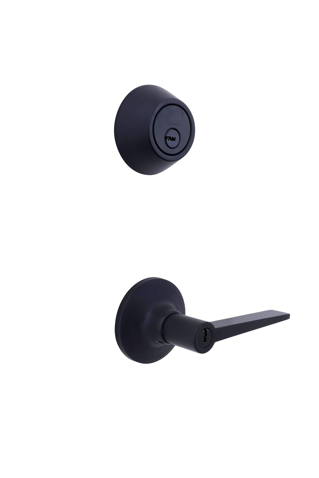 Phillips Combo Cerrojo/Manija Fresno Alta Seguridad Para Entrada LLave-Llave Negro