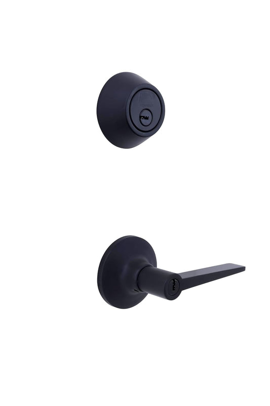 Phillips Combo Cerrojo/Manija Fresno Alta Seguridad Para Entrada LLave-Llave Negro