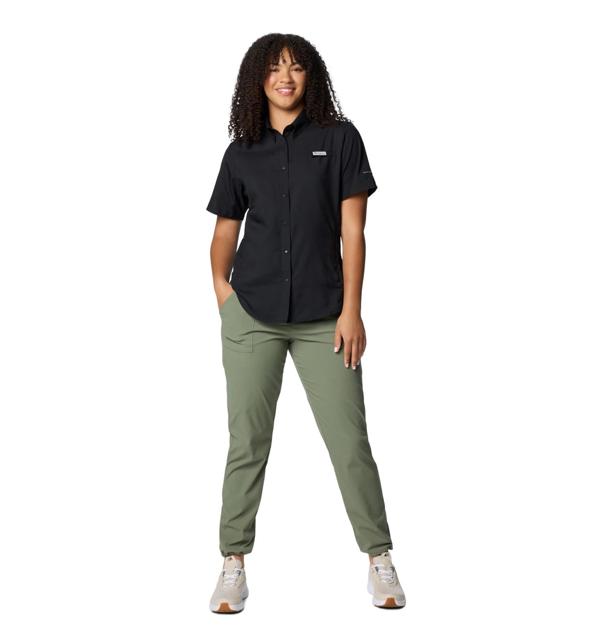 Columbia Camisa Tamiami II Manga Corta para Mujer - Protección Solar Omni-Shade y Gestión de Humedad Omni-Wick - Azul - Talla estándar