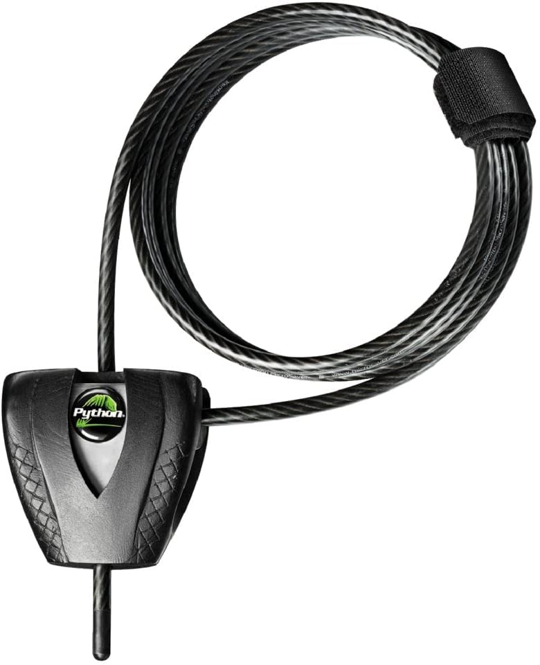 Master Lock Candado de cable, 6' x 3/16" diameter, Negro y plateado | Cerradura de cable con llave ajustable hecha con acero trenzado, bloqueo resistente al óxido y cable recubierto de vinilo