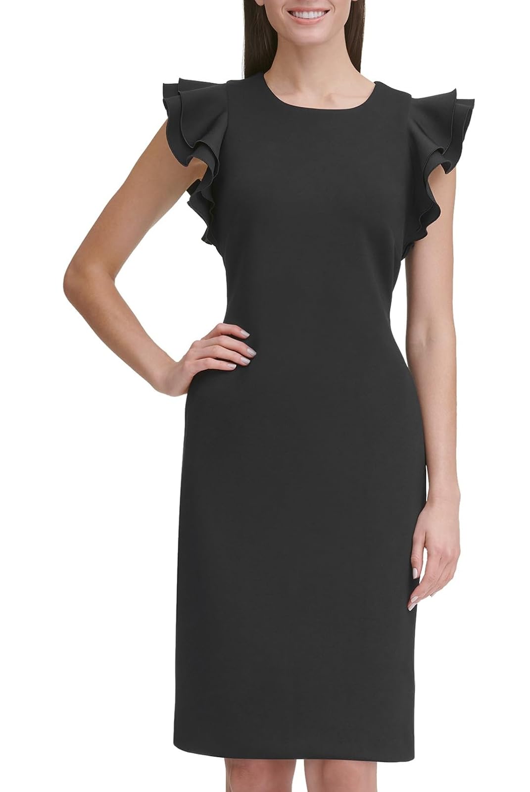 Tommy Hilfiger Vestido con Mangas Voladas para Mujer - Combo Negro - 16