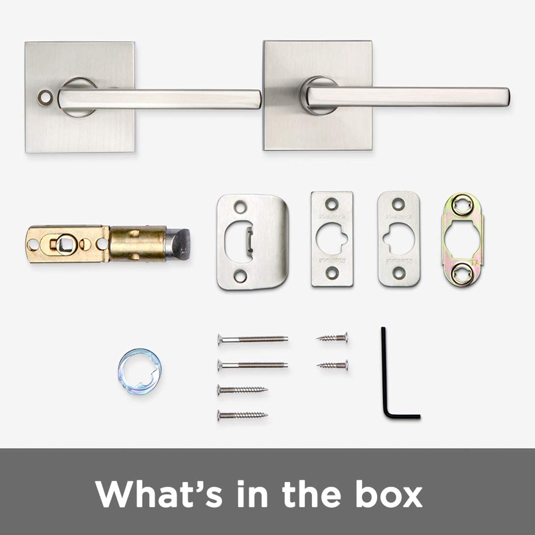 Kwikset 91540-029 Halifax Palanca cuadrada para puerta o armario, Acero negro