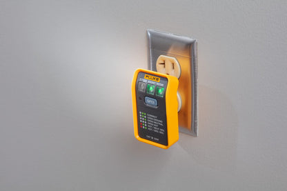 Fluke ST120 Probador de Tomacorrientes Detector de Voltaje Comprobador Prueba GFCI Detección Rápida de Errores de Cableado 6 Estados LED Alta Visibilidad