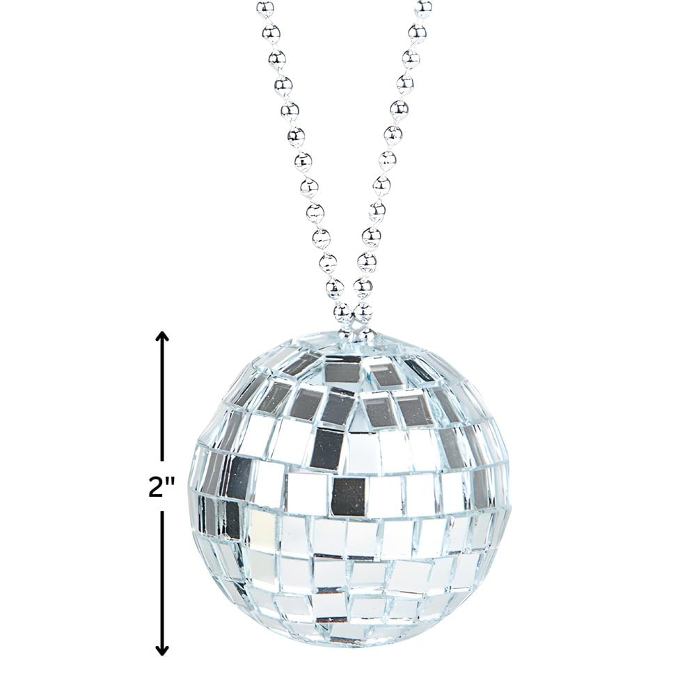 Rhode Island Novedad JNDISC2, Collar de bola de discoteca, Plata