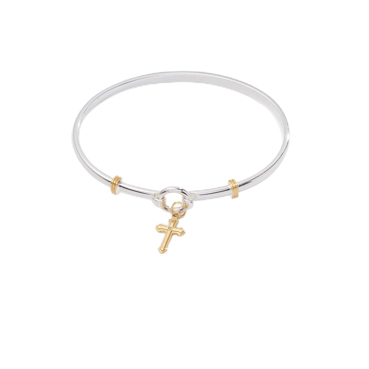 Alex and Ani - pulsera con clip de cruz, Una talla, Latón, No es una piedra preciosa