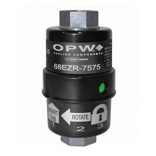 OPW 68EZR-7575 3/4" Reconnectable Breakaway Válvula de Seguridad de Acero Inoxidable con Cuerpo de Zinc o ZAMAK y Válvula de Doble Botón Push-Twist-Click