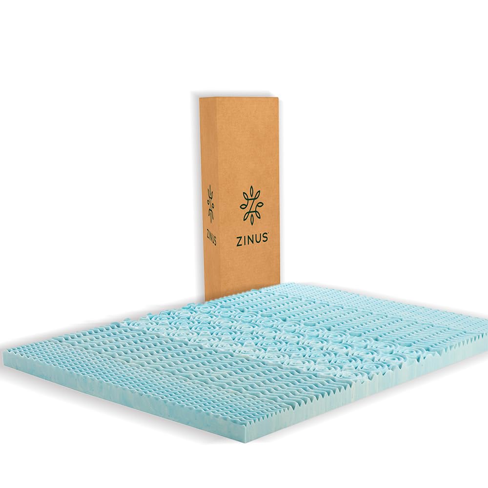 Zinus Sobrecolchón de Memory Foam Firme y Refrescante - Matrimonial - 2.5 cm