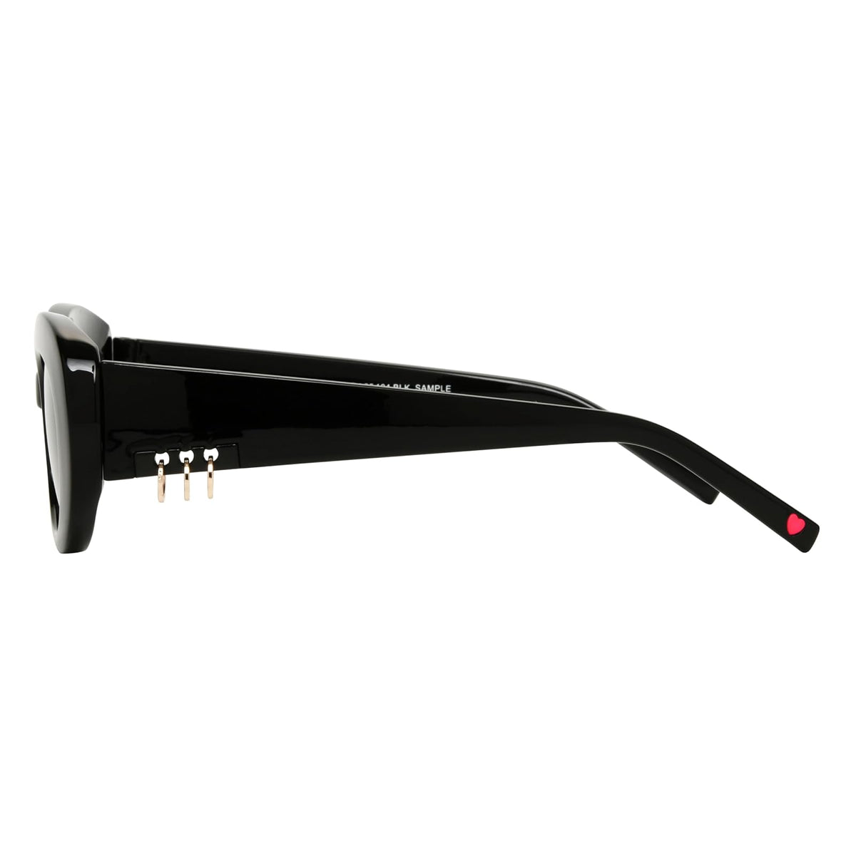 Betsey Johnson Women's Lucky Charm Oval Sunglasses, Black, 36 mm